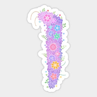 "ㅣ" Floral Letter Hangeul Sticker